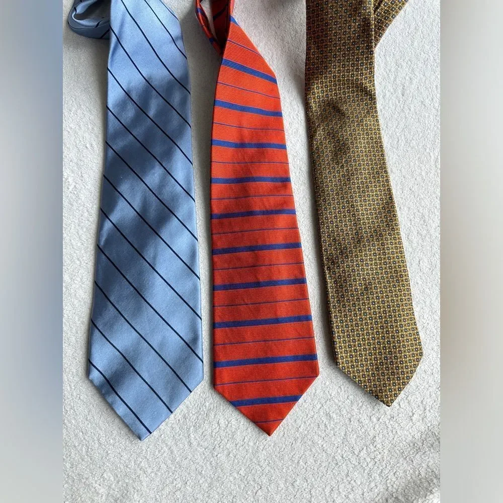 Brooks Brothers Makers Silk Tie Stripe Men Necktie - REPP‎ Lot Of 3